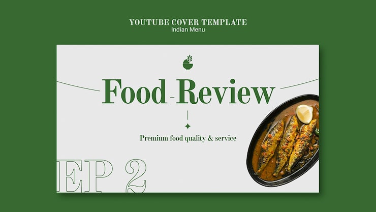 PSD Gratis templat sampul youtube bisnis dan restoran makanan india