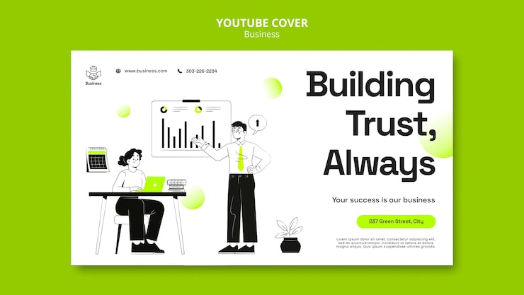 PSD Gratis templat sampul youtube strategi bisnis