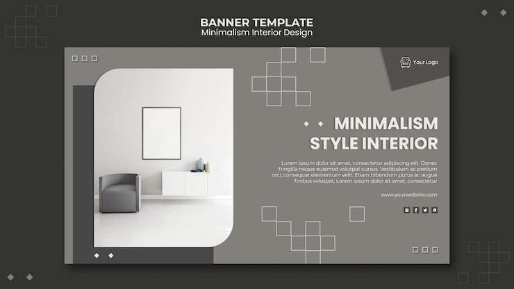PSD Gratis templat spanduk desain interior minimalis