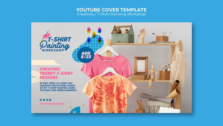 PSD gratuito templata de portada de youtube para la creatividad