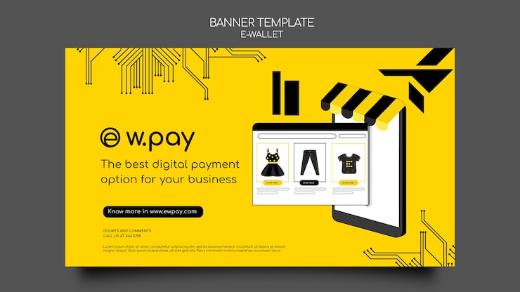 PSD Gratis template banner horizontal e-wallet