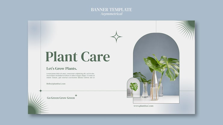 PSD Gratis template banner horizontal menanam tanaman