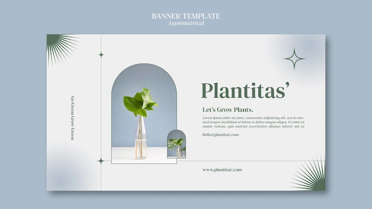 PSD Gratis template banner konsep asimetris