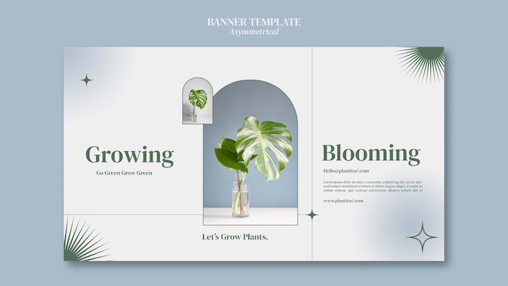PSD Gratis template banner menanam tanaman