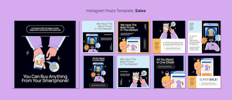 PSD Gratis template desain penjualan desain datar