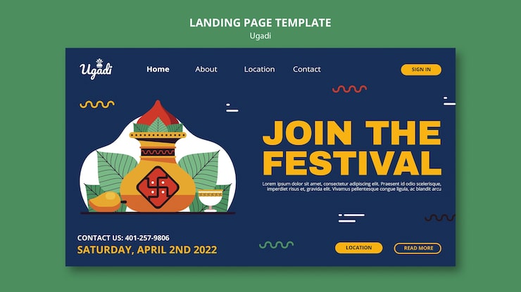 PSD Gratis template web perayaan selamat ugadi