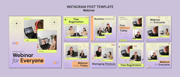 PSD Gratis template webinar gradien
