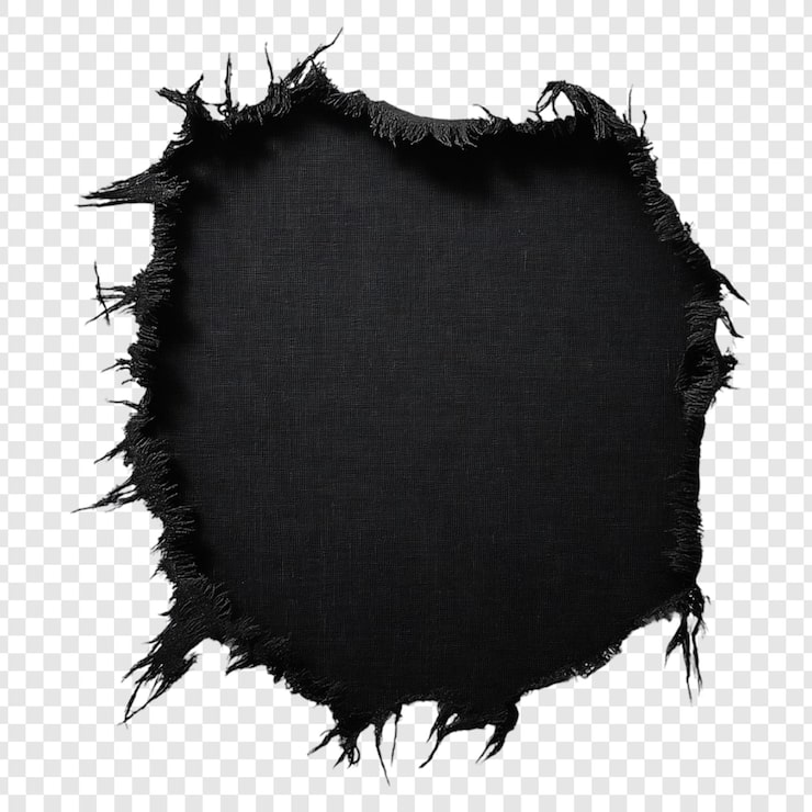 PSD gratuito textura de agujero rasgado de tela negra