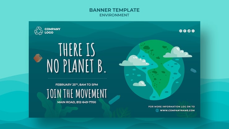 PSD Gratis tidak ada planet lain untuk kita, banner