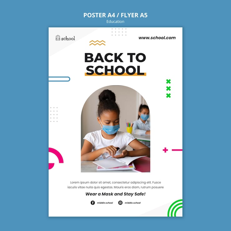 PSD gratuito torna al modello di poster di scuola