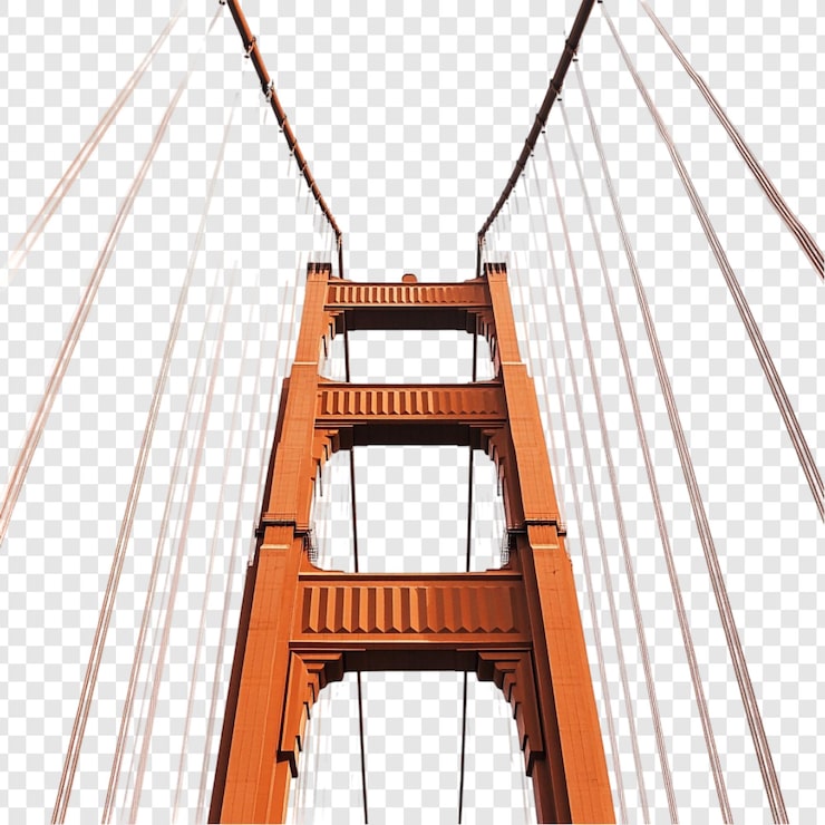 PSD gratuito la torre del puente golden gate, una majestuosa maravilla arquitectónica