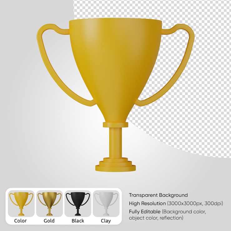PSD gratuito el trofeo 3d