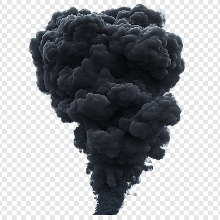 PSD gratuito un oscuro e misterioso pennacchio di fumo nero