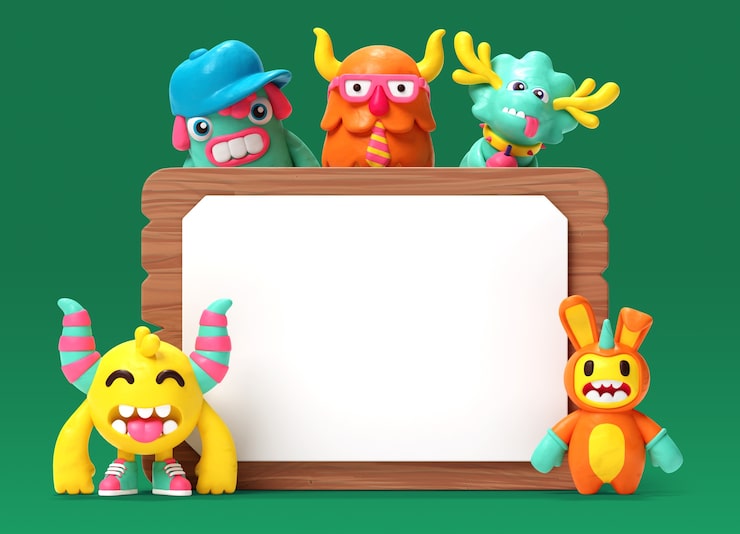 PSD gratuito las ventas de monstruos con el fondo de la pancarta en blanco