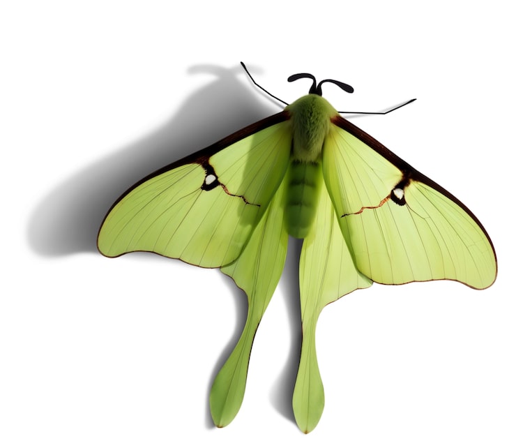 PSD gratuito vista de arriba sobre la mariposa aislada