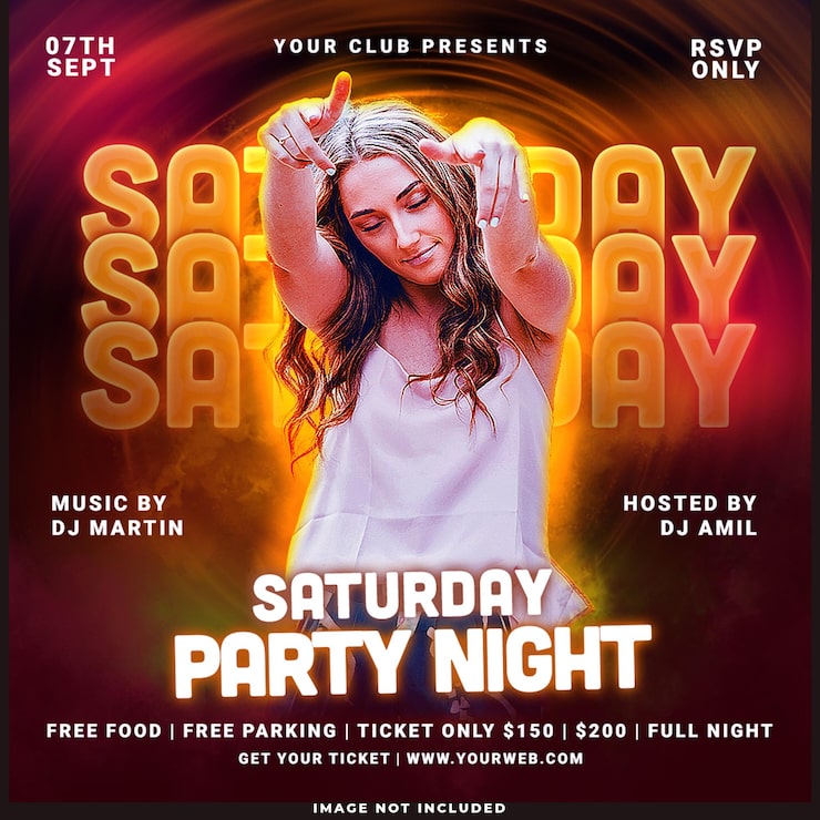 PSD gratuito volantino festa club dj post sui social media