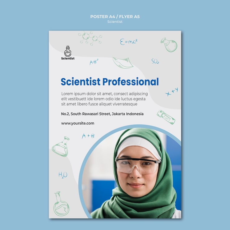 PSD gratuito volantino modello di annuncio del club di scienza