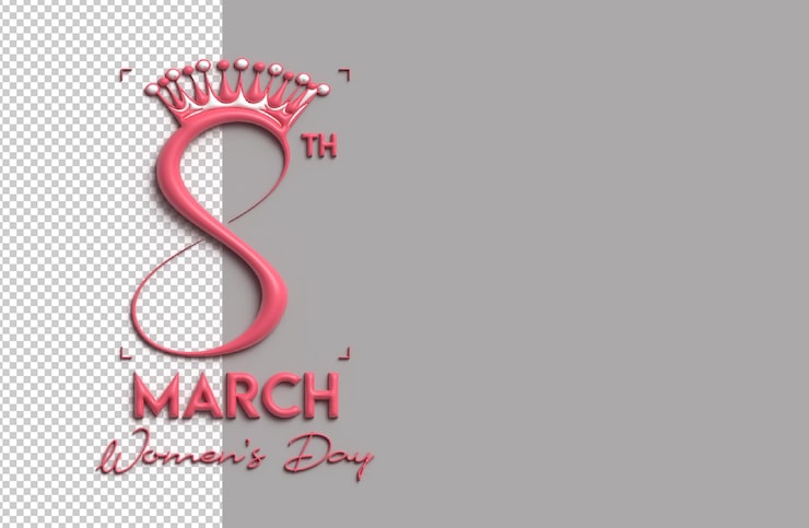 Gratis PSD vrouwendag - 8 maart ruimte voor uw tekst 3d render afbeelding ontwerp.