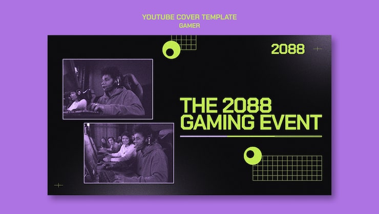 Gratis PSD youtube-omslagsjabloon voor gaming-evenement