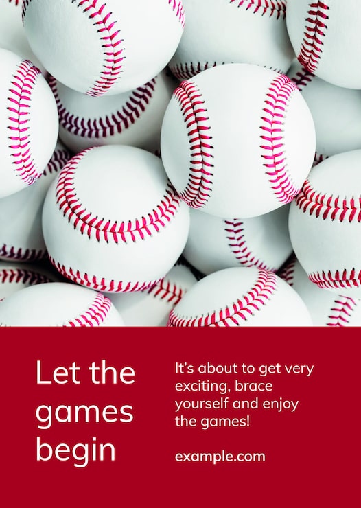 PSD gratuit affiche publicitaire de citation de motivation de modèle de sport de baseball psd