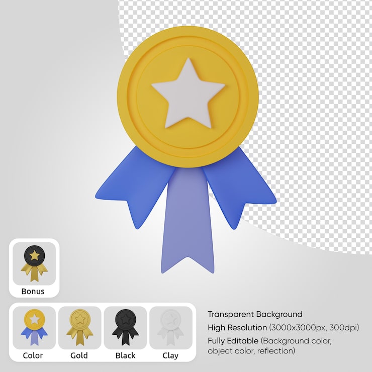 PSD gratuit avant de récompense 3d