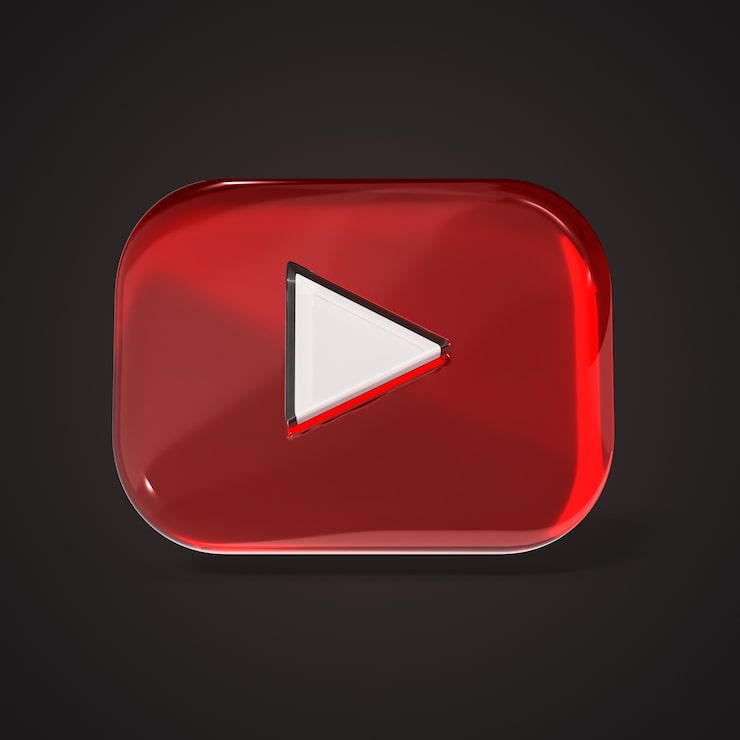 PSD gratuit bouton de lecture youtube rendu en 3d