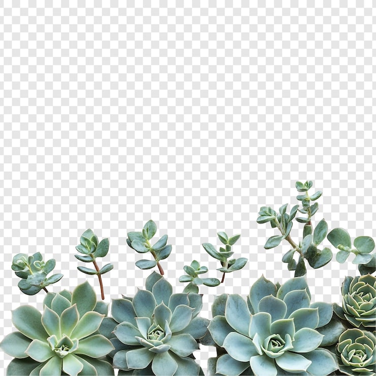 PSD gratuit une collection élégante de succulents une frontière de sérénité
