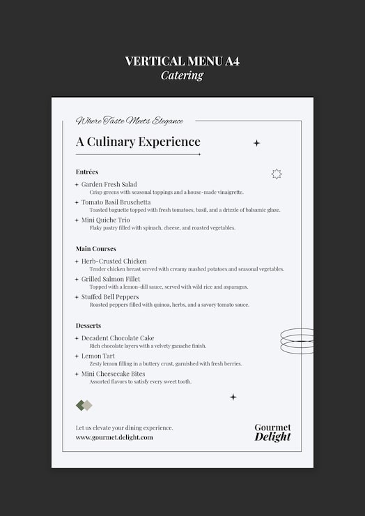 PSD gratuit conception de modèle de menu de restauration