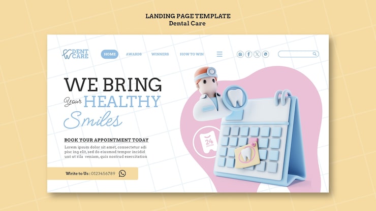 PSD gratuit conception de modèle de soins dentaires