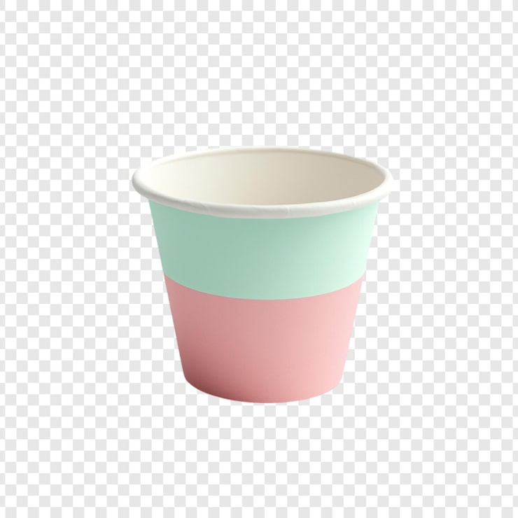 PSD gratuit coupe en papier jetable rose pastel et menthe