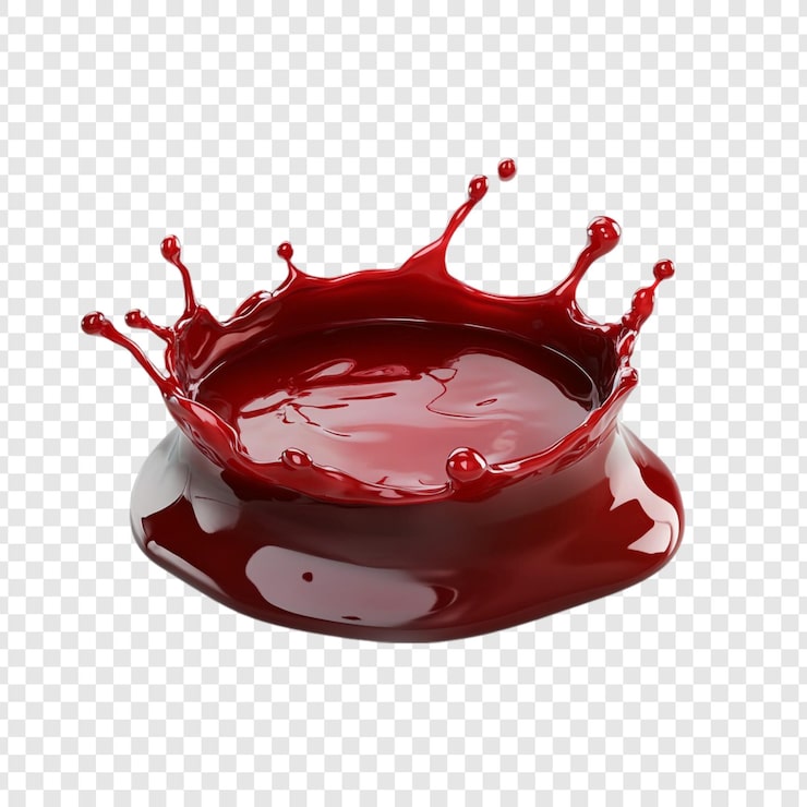 PSD gratuit crimson liquid splash un rendu 3d dynamique d'une éclaboussure en forme de couronne rouge