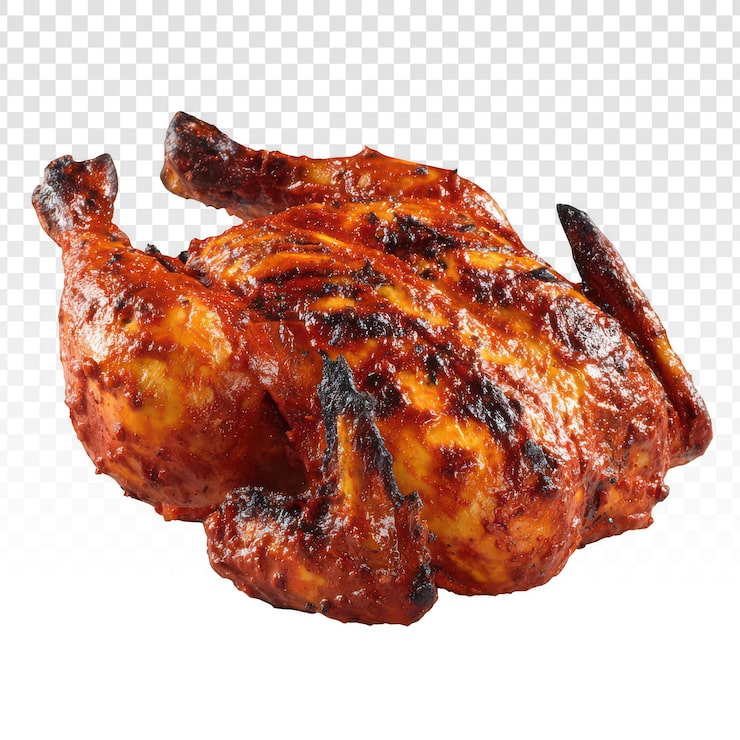 PSD gratuit délicieux poulet entier rôti à la peau croustillante