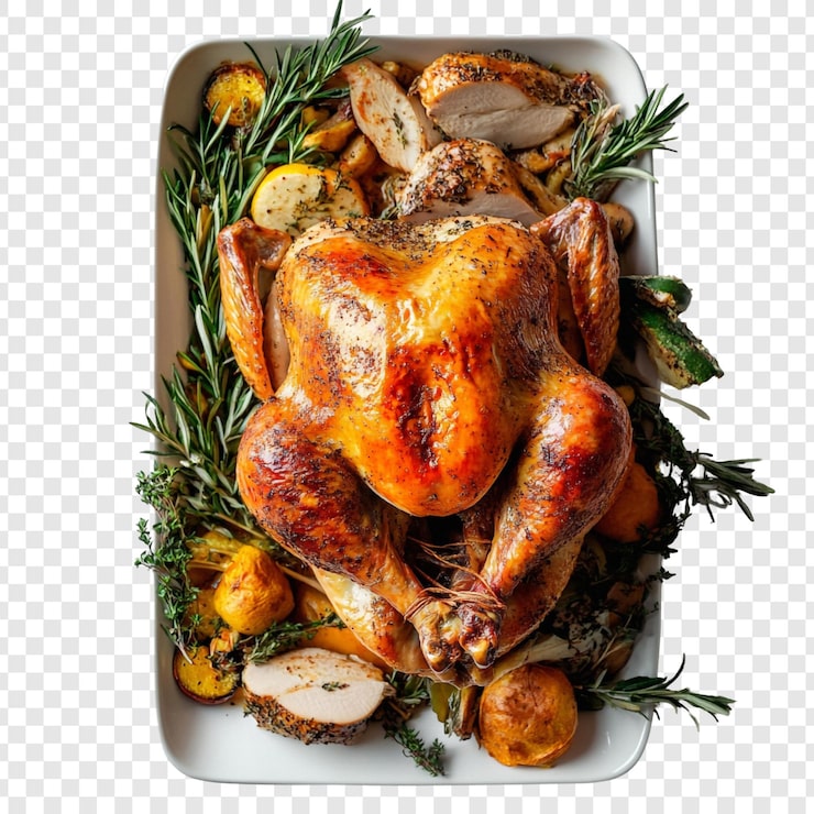 PSD gratuit dindon grillé avec des légumes de saison