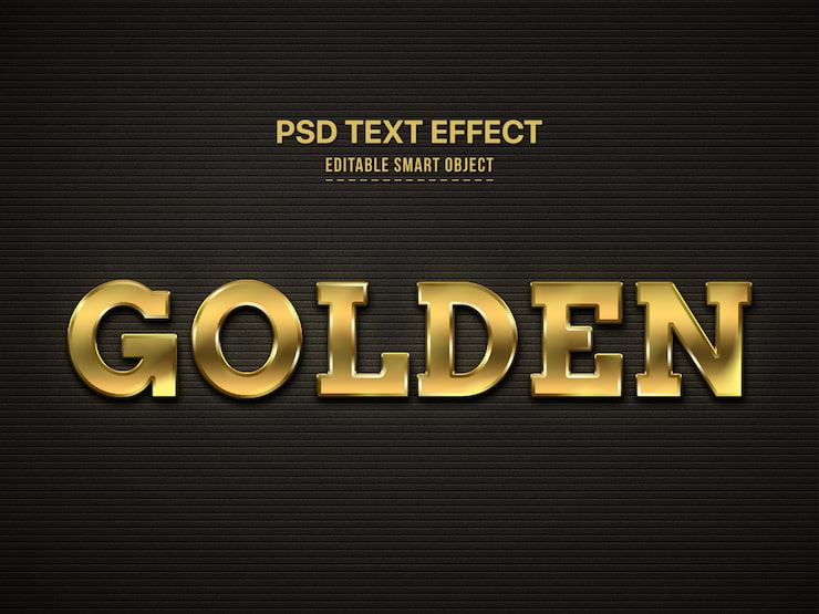 PSD gratuit effet de style de texte 3d doré