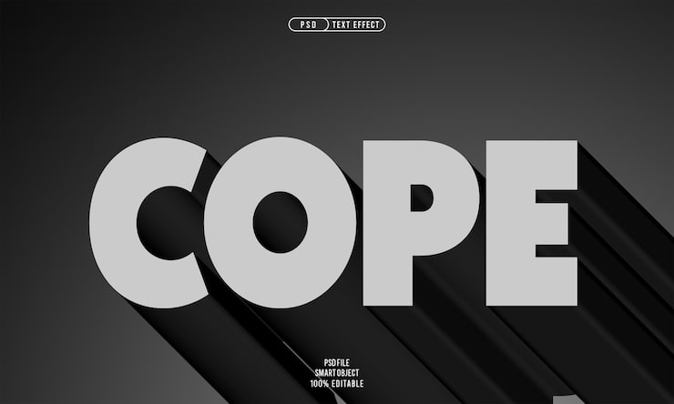 PSD gratuit effet de texte modifiable cope 3d