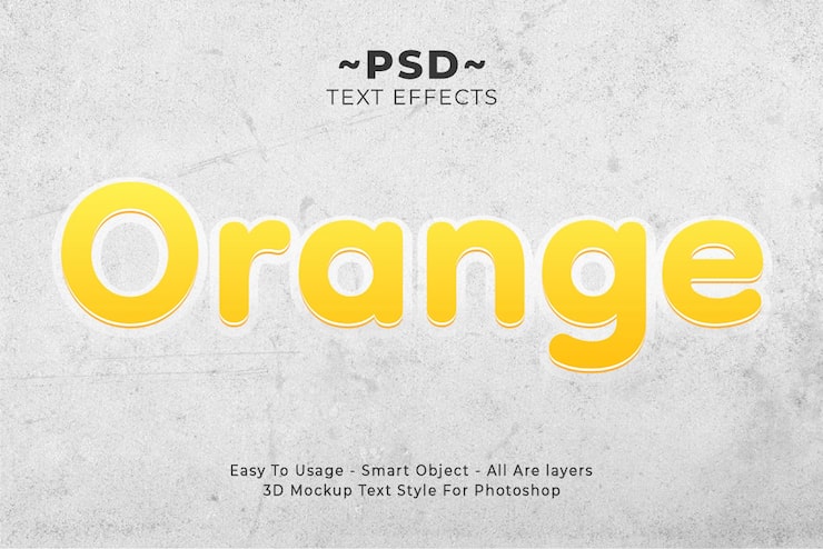PSD gratuit effet de texte modifiable dans le style de texte orange