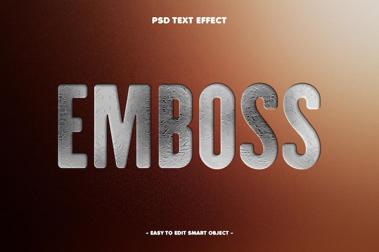 PSD gratuit effet de texte modifiable avec gaufrage en creux