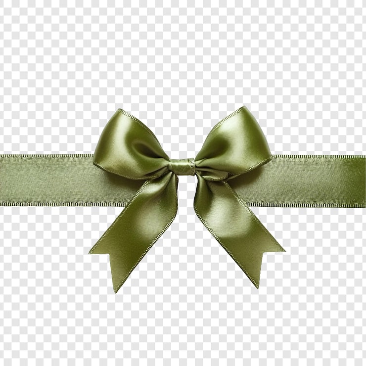 PSD gratuit un élégant nœud en satin vert olive