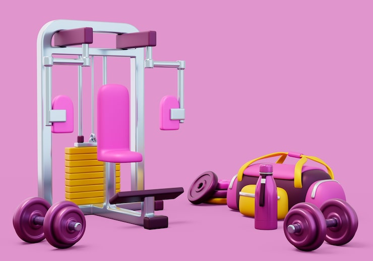 PSD gratuit équipement de gym fond de nature morte