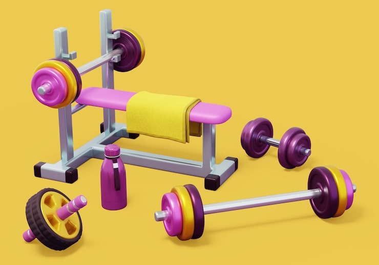 PSD gratuit équipement de gym fond de nature morte