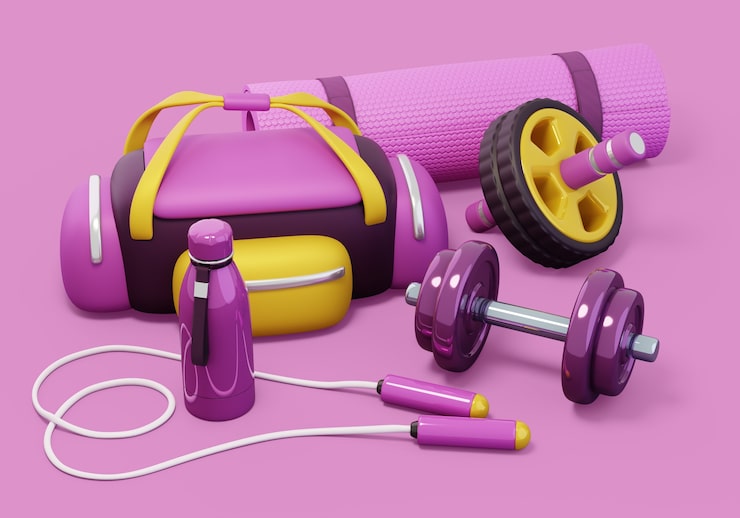 PSD gratuit équipement de gym fond de nature morte