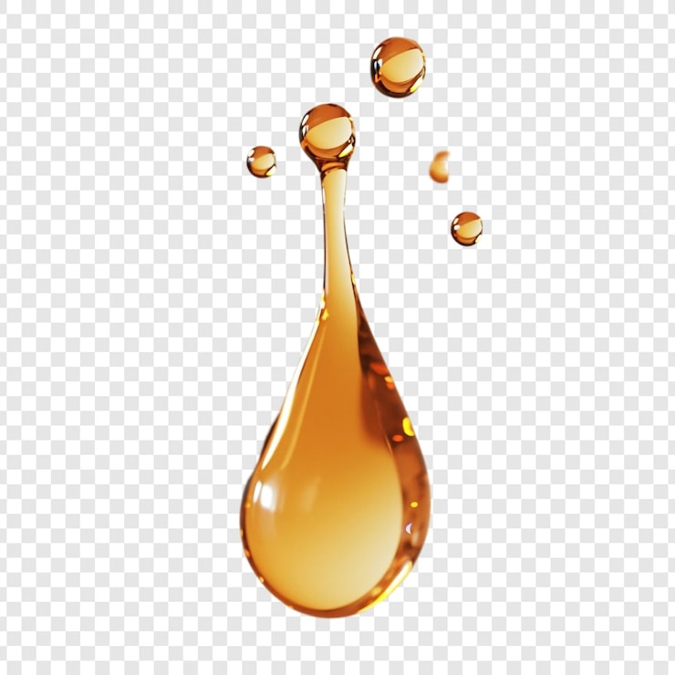 PSD gratuit une goutte liquide d'ambre un superbe gros plan d'une goutte qui tombe