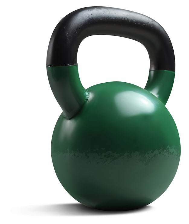 PSD gratuit en gros plan sur le kettlebell vert
