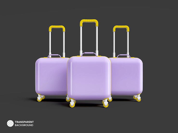 PSD gratuit hardside voyage bagages valise isolé icône illustration de rendu 3d