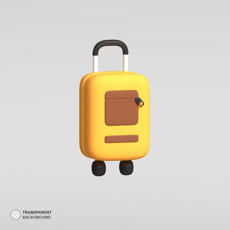 PSD gratuit icône de bagages de voyage illustration de rendu 3d isolée