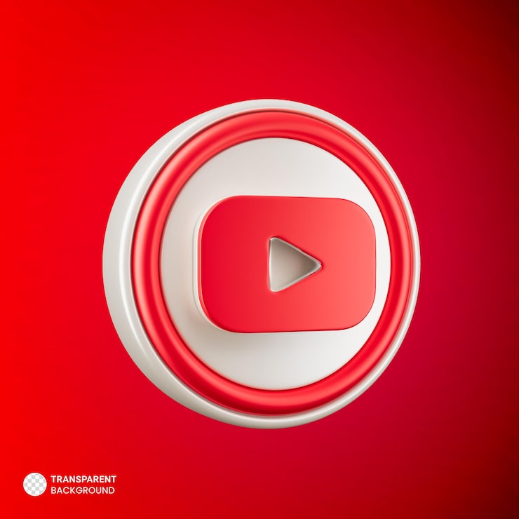 PSD gratuit icône du logo youtube illustration de rendu 3d isolée