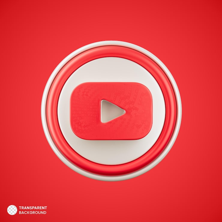 PSD gratuit icône du logo youtube illustration de rendu 3d isolée