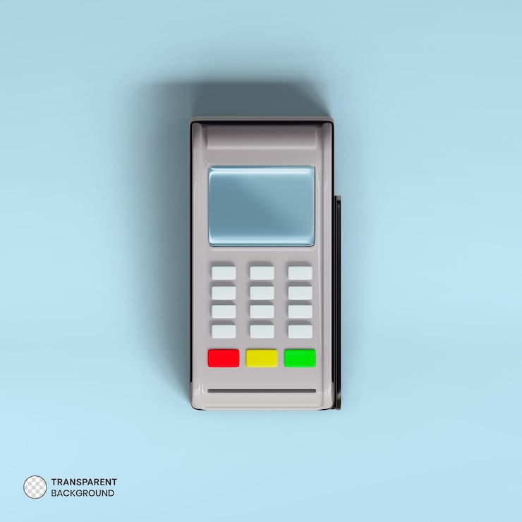 PSD gratuit icône de terminal de paiement de machine de point de vente illustration de rendu 3d isolée