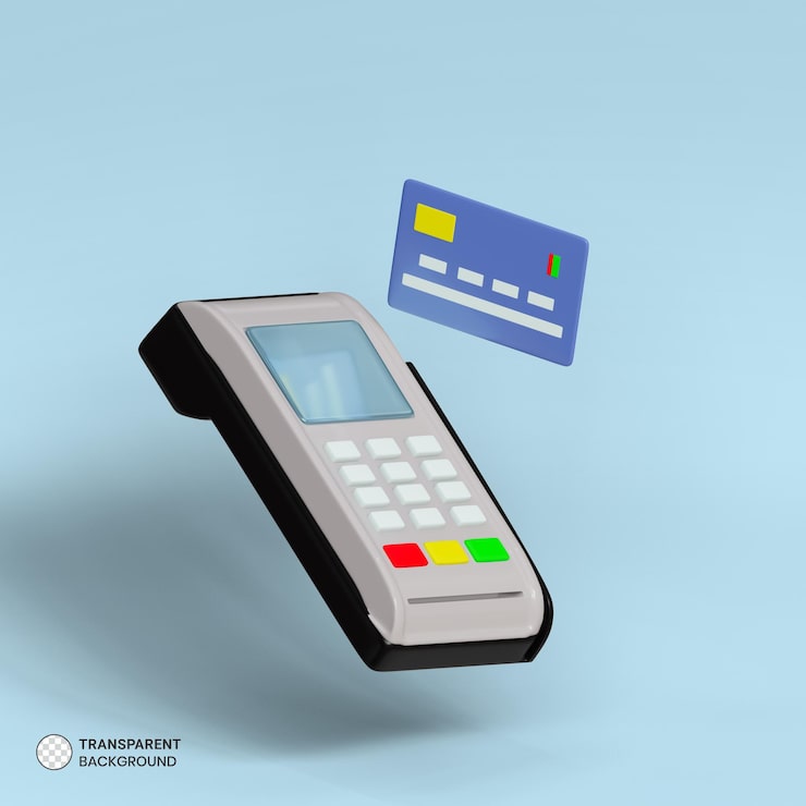 PSD gratuit icône de terminal de paiement de machine de point de vente illustration de rendu 3d isolée