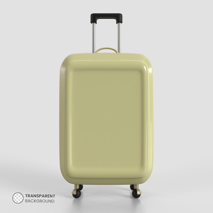 PSD gratuit icône de valise à bagages de voyage rigide illustration de rendu 3d isolée